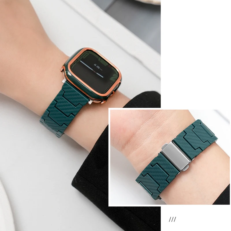 Sleek Carbon Fiber Pattern Bracelet