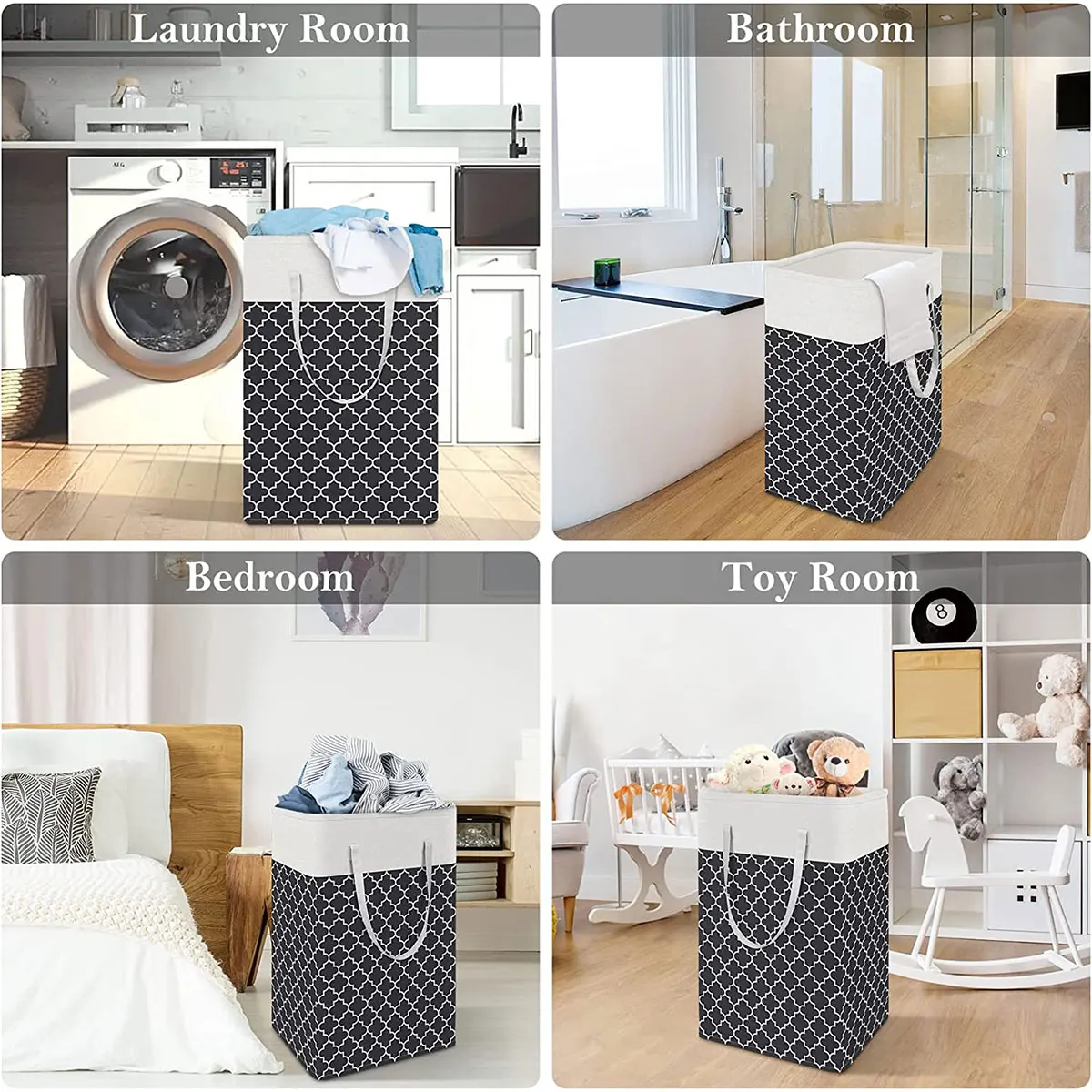 Foldable Cotton Linen Laundry Basket for Home Storage