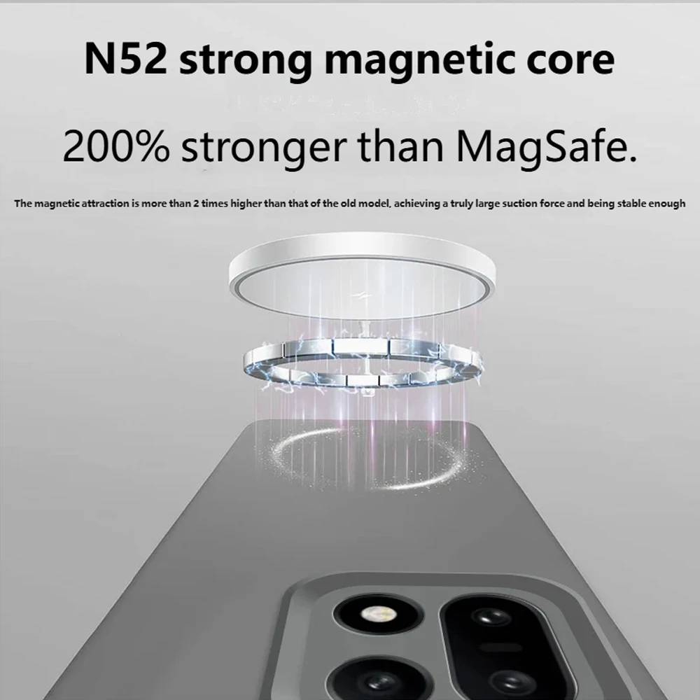 Premium Liquid Silicone Magnetic Case - Shockproof & Wireless Charging Compatible Back Cover
