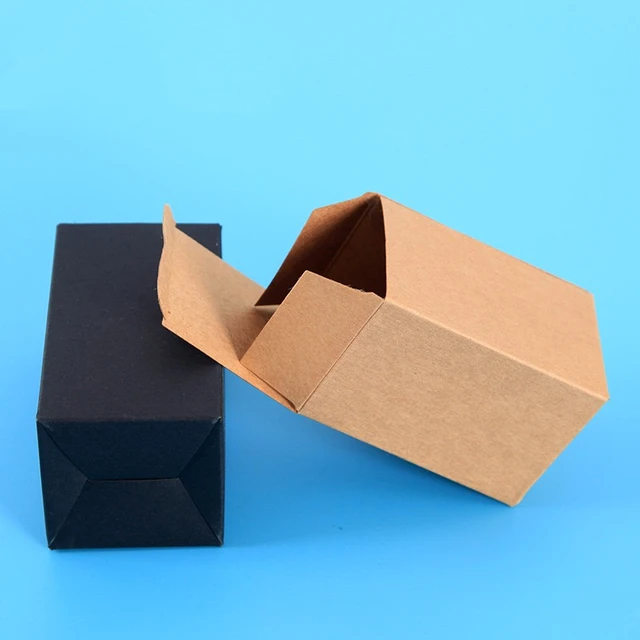 Cajas pequeñas de papel Kraft, caja de cartón para jabón, galletas