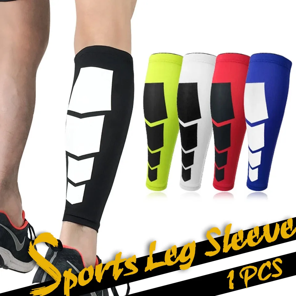 GOBYGO 1PCS Compression Calf Sleeve Support Sports Leg Warmers Cycling Running Leggings Sock Basketball Leg Sleeve Football