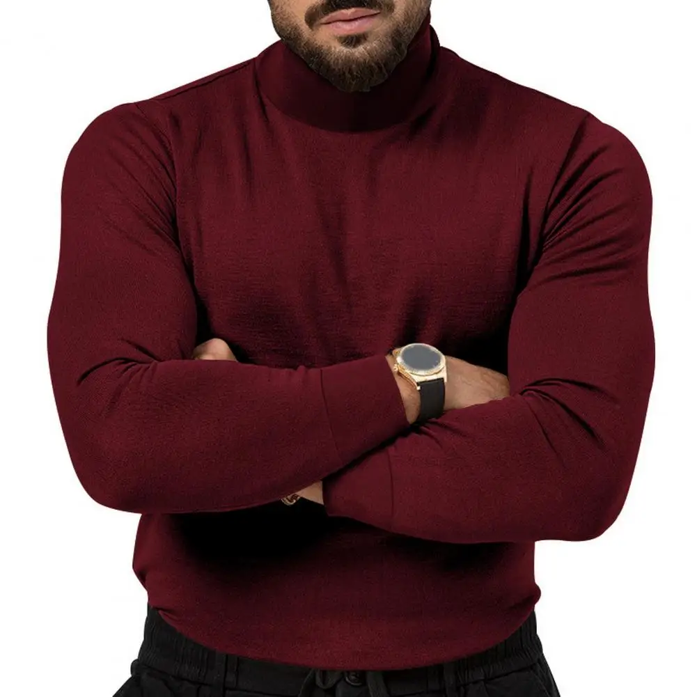 

Neck Protection Base Shirt Base Shirt Stylish Men's Winter Knitted High Collar Pullover Thickened Slim Fit Elastic for Casual