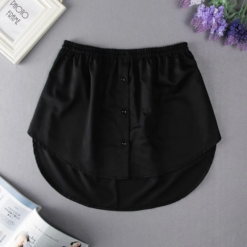 Description Picture 4 of itemS-3XL Women Fake Shirt Hem Detachable Underskirt Irregular Skirt Tail Blouse Hem Extender Mini Skirt Layered Inner Layer