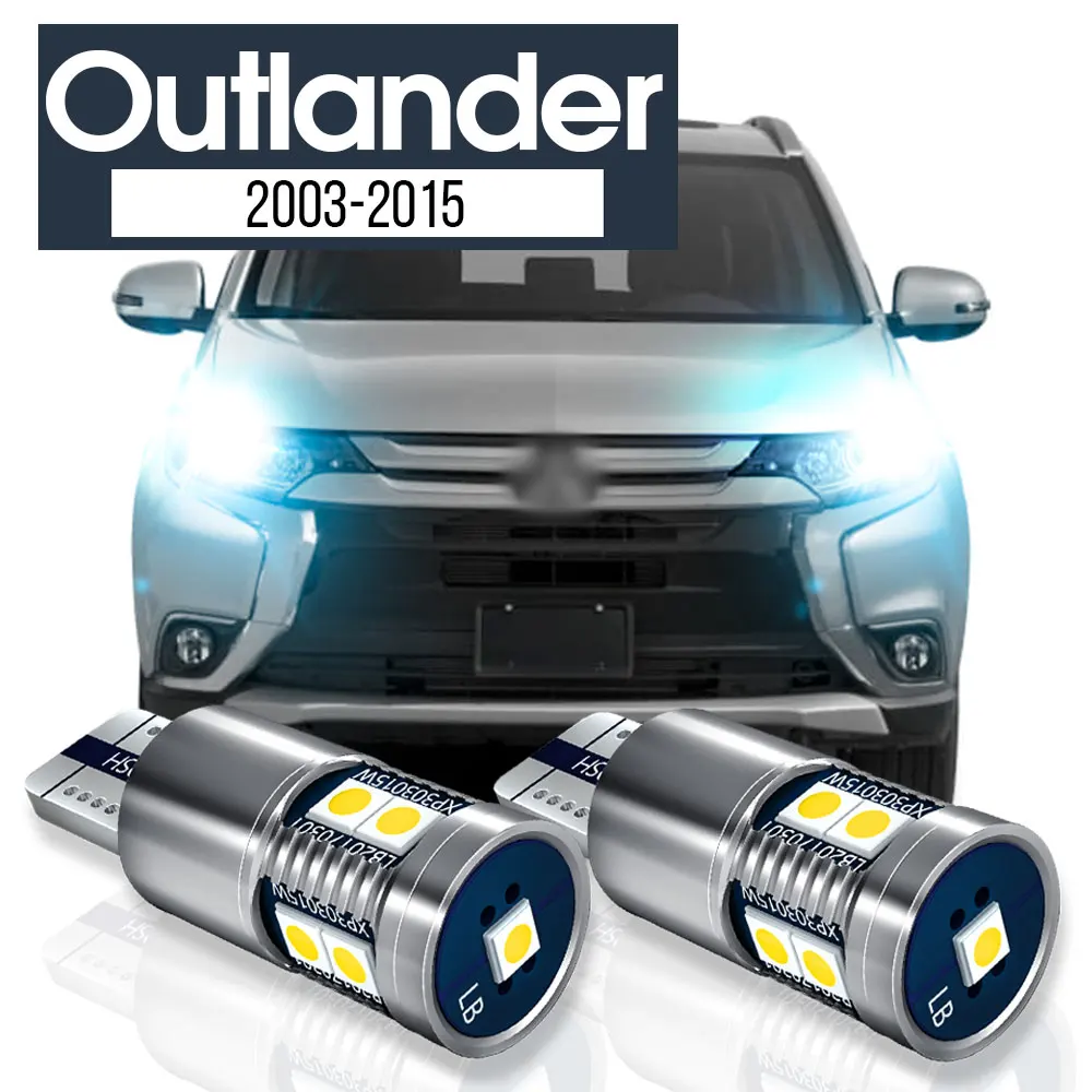 2 buah lampu parkir LED Aksesori lampu Canbus untuk Mitsubishi Outlander 2003-2015 2006 2007 2008 2009 2010 2011 2012