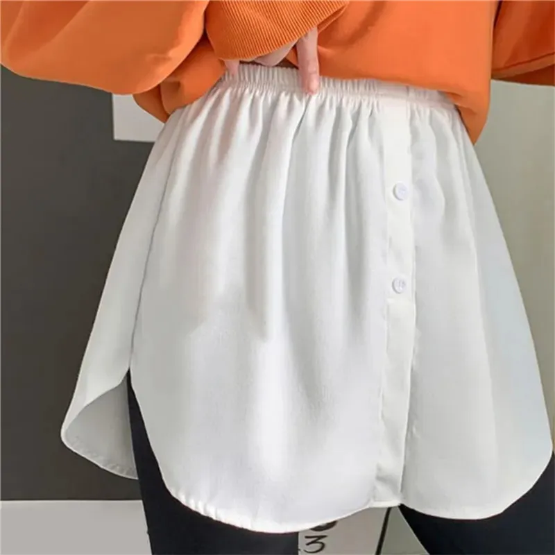S-5XL Women Fake Shirt Hem Detachable Underskirt Irregular Skirt Tail Blouse Hem Extender Mini Skirt Layered Inner Layer