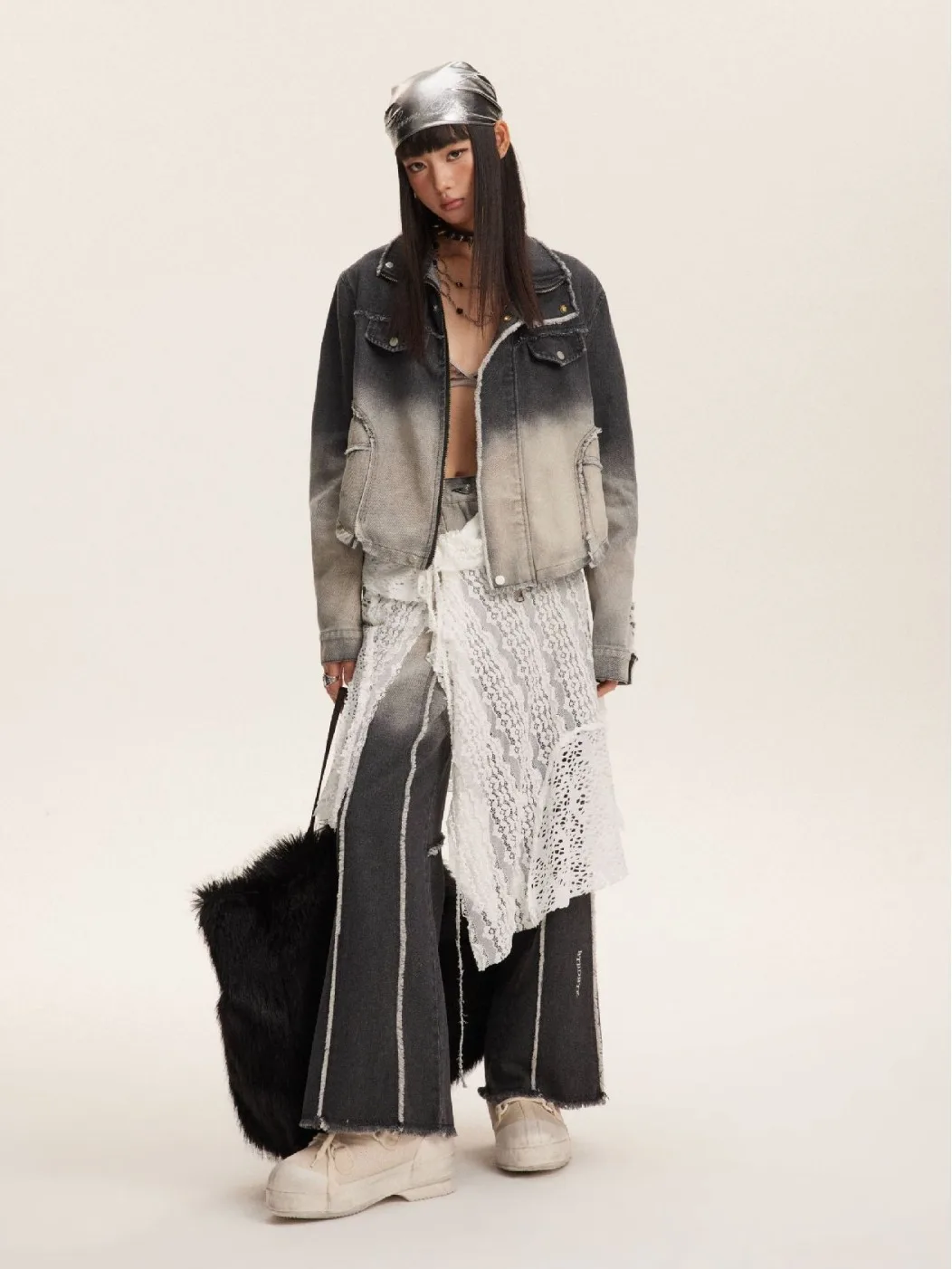 

2024 Spring/Summer New Women's Gradient Jacket Vintage Street Trendy Spicy Girl Short Denim Coat Loose Y2K Outerwear