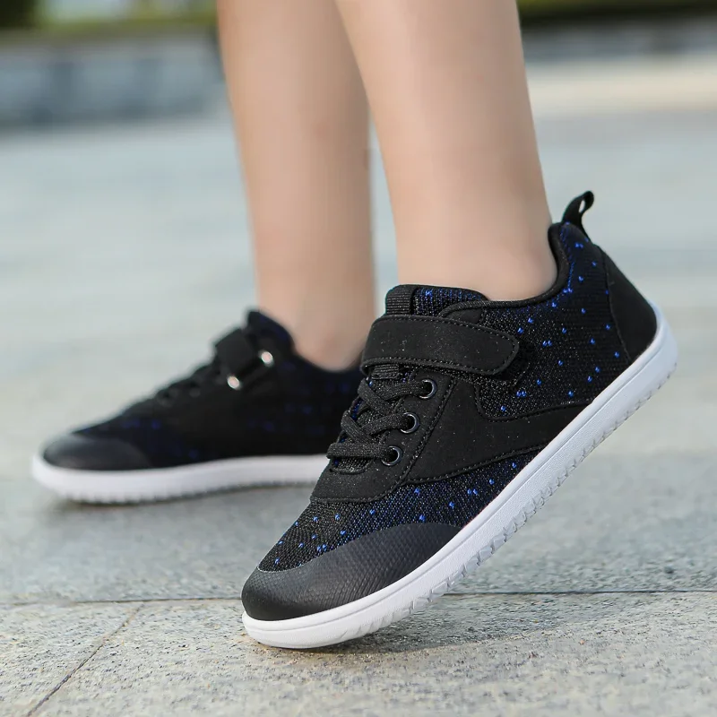 Kids Sneakers Cross Trainer Barefoot Shoes Wide Toe Box Boys Girls Sneakers Kids Lightweight Slip on Walking Shoes Breathable