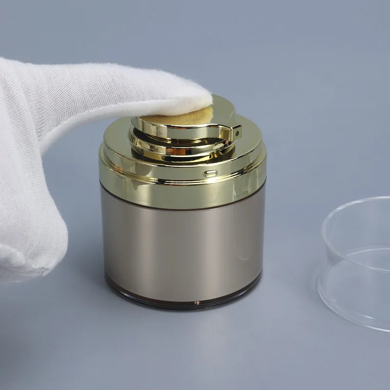 Airless Pump Jars Cosmetic Lotion Refillable Bottle Travel Portable Empty Acrylic Cosmetic Jar Container for Cream and Lotion