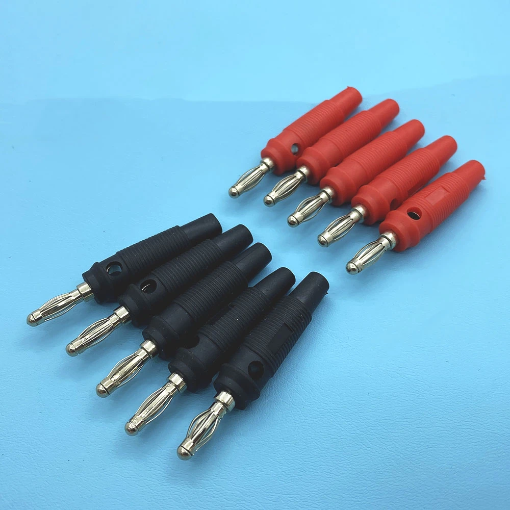 1Pair 4mm Type Male Banana Plug Jack Connector Musical Speaker Cable