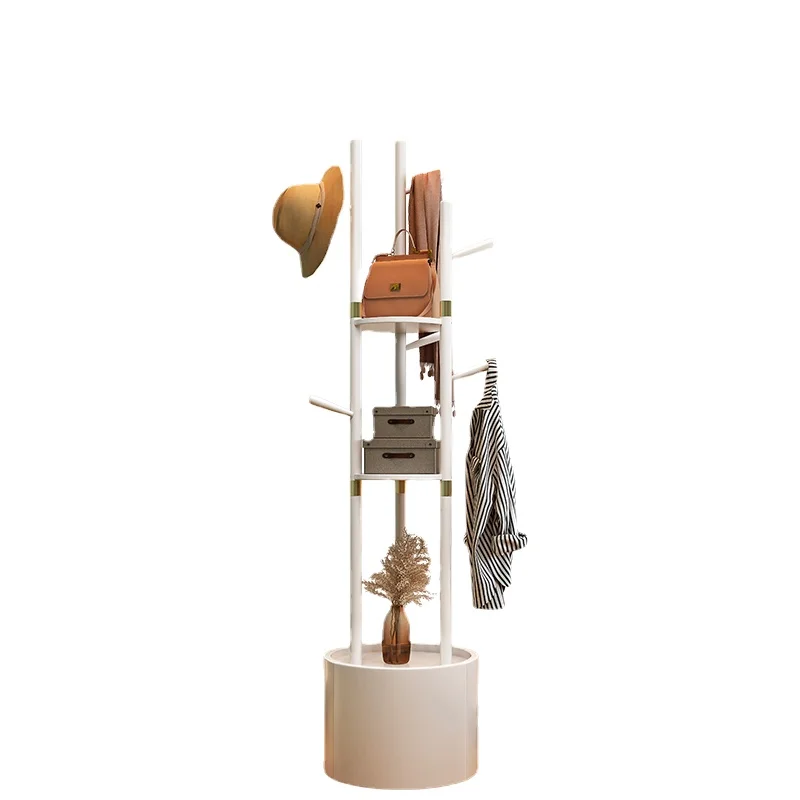 

YY Clothes Rack Floor Bedroom Solid Wood Coat and Hat Rack Shoe Rack Integrated Small Apartment