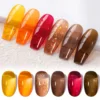 BORN PRETTY 6pcs Crystal Amber Gel Nail Polish Set Jelly Pink Nude Winter Semi Permanent Soak Off UV LED Varnish Manicure Kits 5