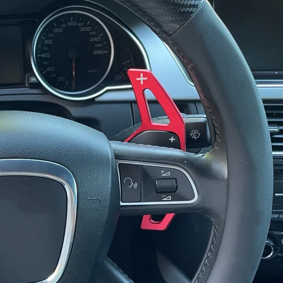 Palettes De Changement De Vitesse Rallongées Pour Audi A5/S5/RS5 (2007-2011) - En Alliage D'aluminium Rouge