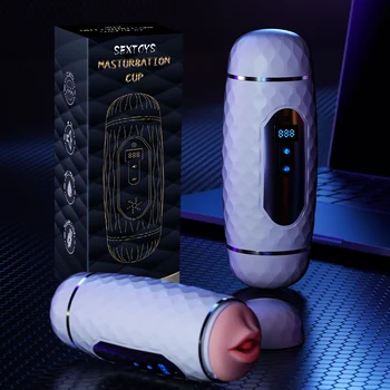 Count Masturbator Cup Tongue Licking Real Vagina Pocket Pussy Blowjob Machine Vibrator Adult Sexy Toys for Man Masturbator Tool 4