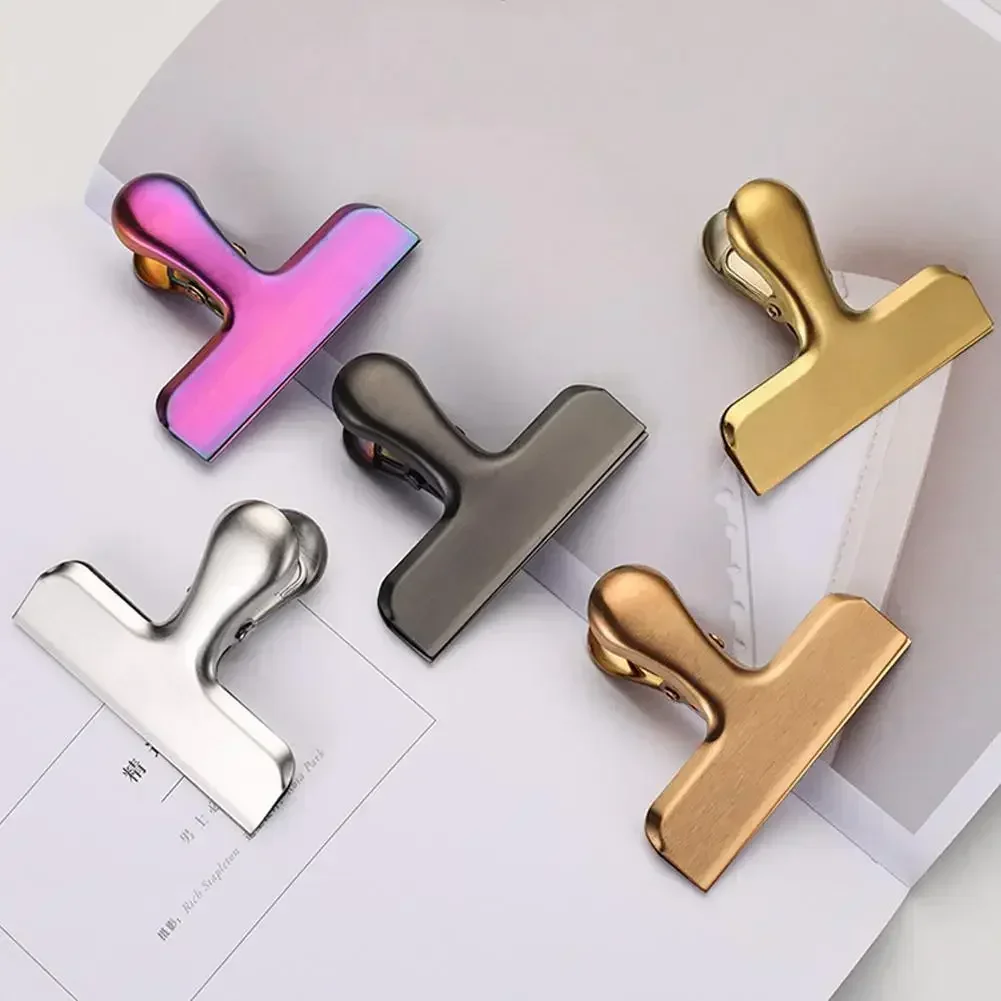 Bread bag clips kitchen bag clips sealing clips storage bag clips bag clips Stainless steel bag clips large golden metal air tight bag clip durable paper seal grip for coffee food bread bags