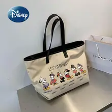 

Disney New Mickey Fashion Trend Ladies Handbag Canvas Large Capacity Storage Bag High Quality Luxury Brand Ladies Shoulder Bag