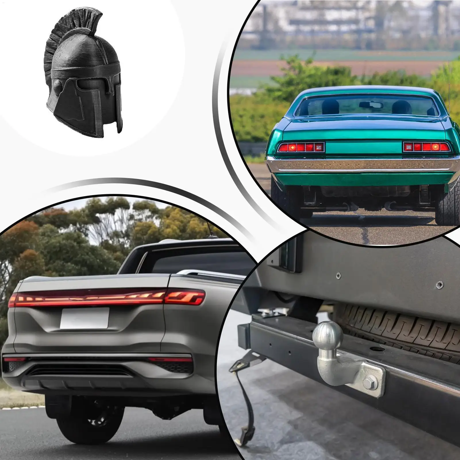 Truck Hitch Covers 3D Printing Funny Cartoon Gladiator Shaped Exterior Tow Receiver Tube Plug Cap For Auto ATV Boat RV 5