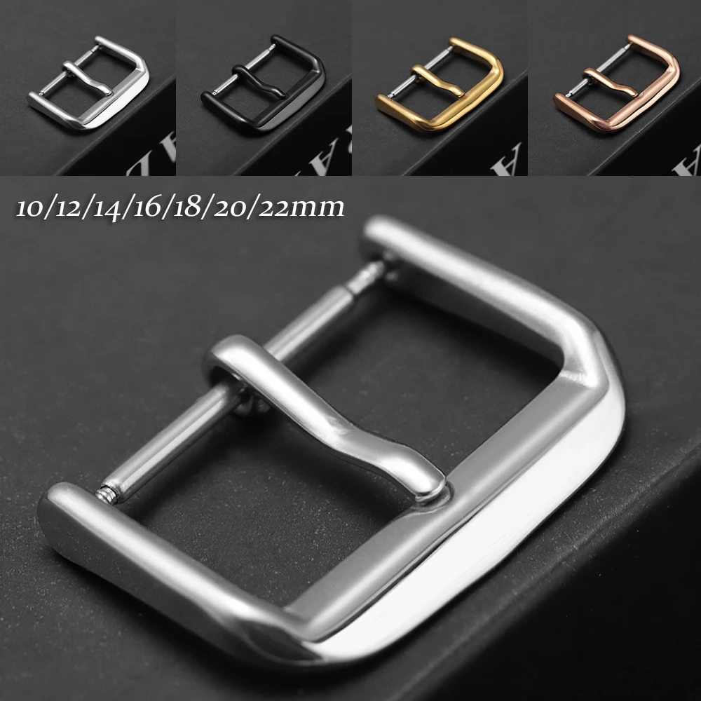 Premium Stainless Steel Watch Buckle - Versatile Metal Strap Clasp in Silver, Gold, and Black Finishes