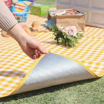 Outdoor Camping Mat, Picnic Mat, Beach Waterproof and Moisture-proof Portable Tent Sleeping Mat, Double-sided Aluminum Film