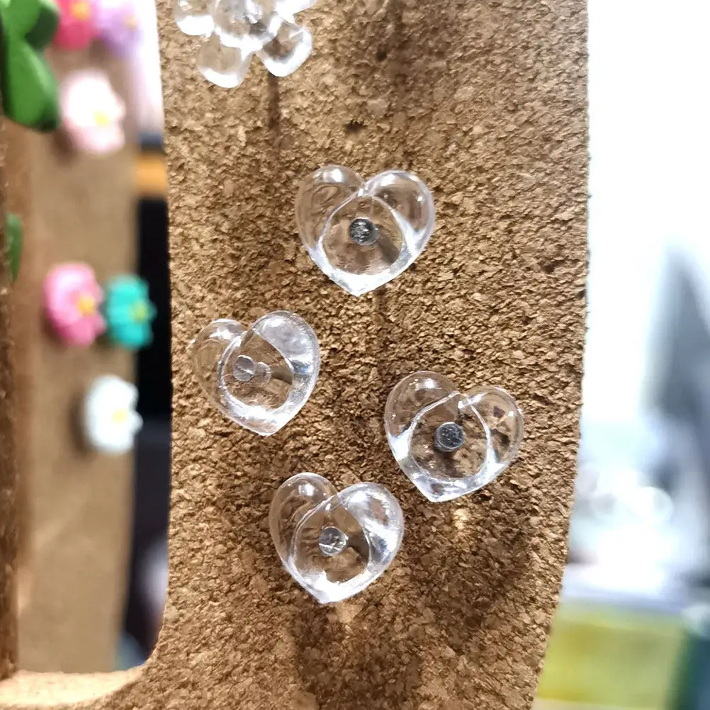 200Pcs 하트 모양 푸시 핀 코르크 보드 벽용 수지 및 니켈 도금 철 지도 핀 사무실 책상 액세서리 다기능