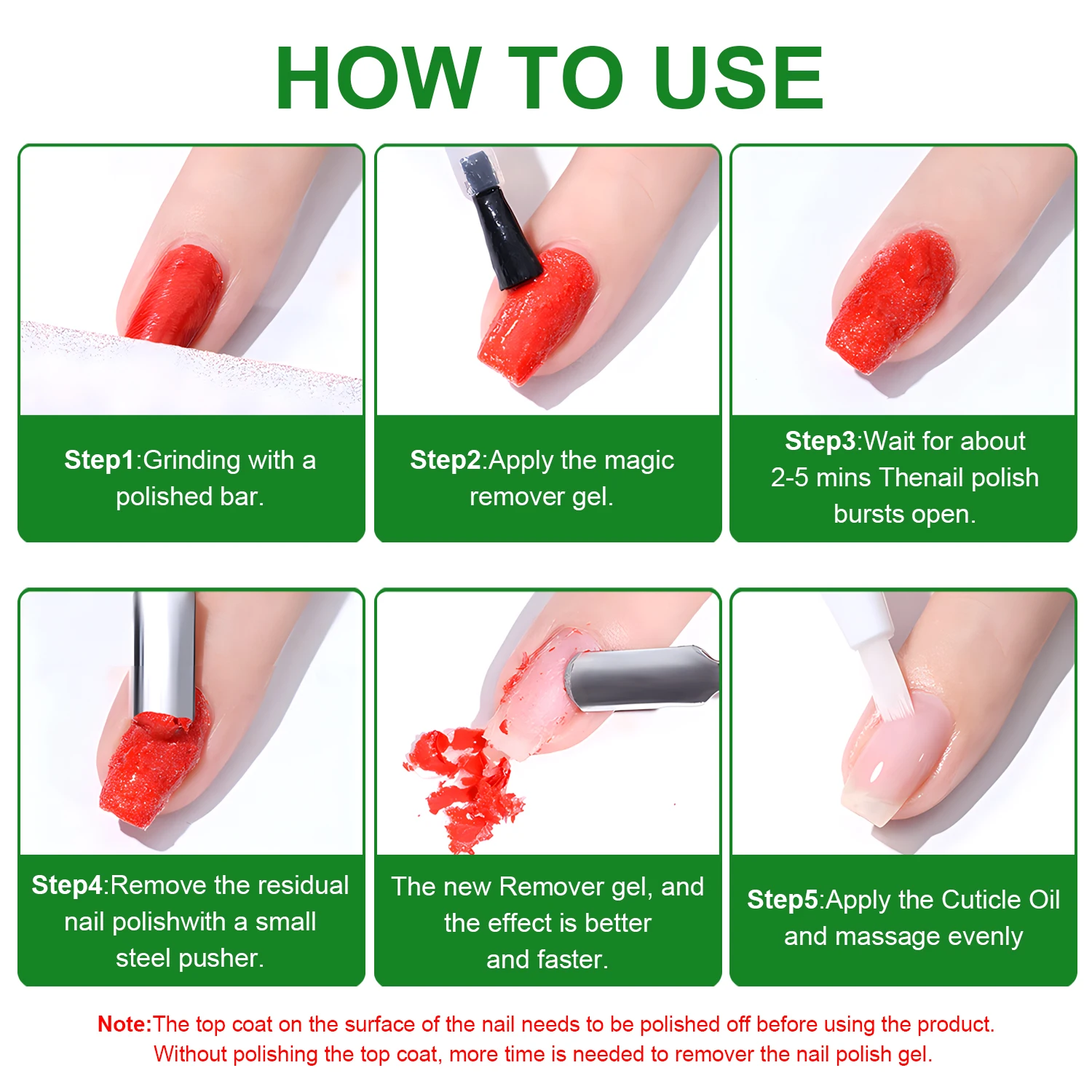 10ml Gel Nail Polish Remover, Quickly Easily Removes Uv Gel Polishes Within 2-5 Minutes, Magic Soak-Off Quick Nail Glue Remover 5