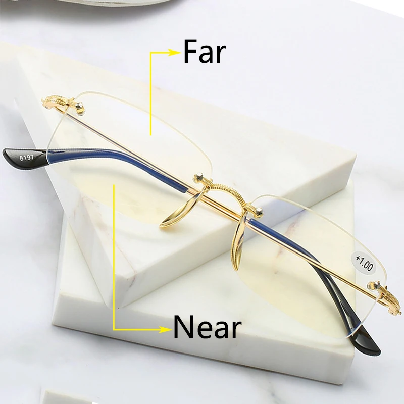 MenRimlessBifocalReadingGlassesAntiBlueLightBlockingEyeglasses