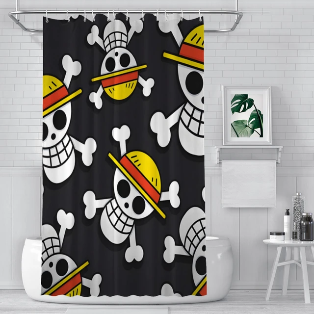 Skull Bathroom Shower Curtains One Piece Anime Waterproof ...