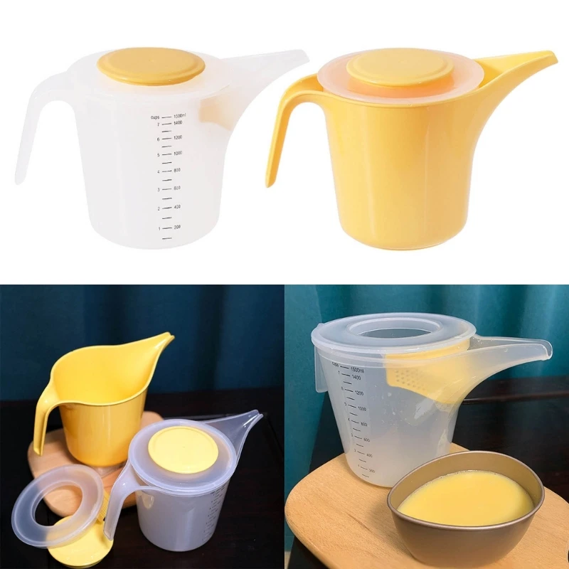 1500ml Plastic Pour Measuring Cup Water Pitcher Jugs Splashs Cover and Filter Measuring Pitcher Kitchen Accessories