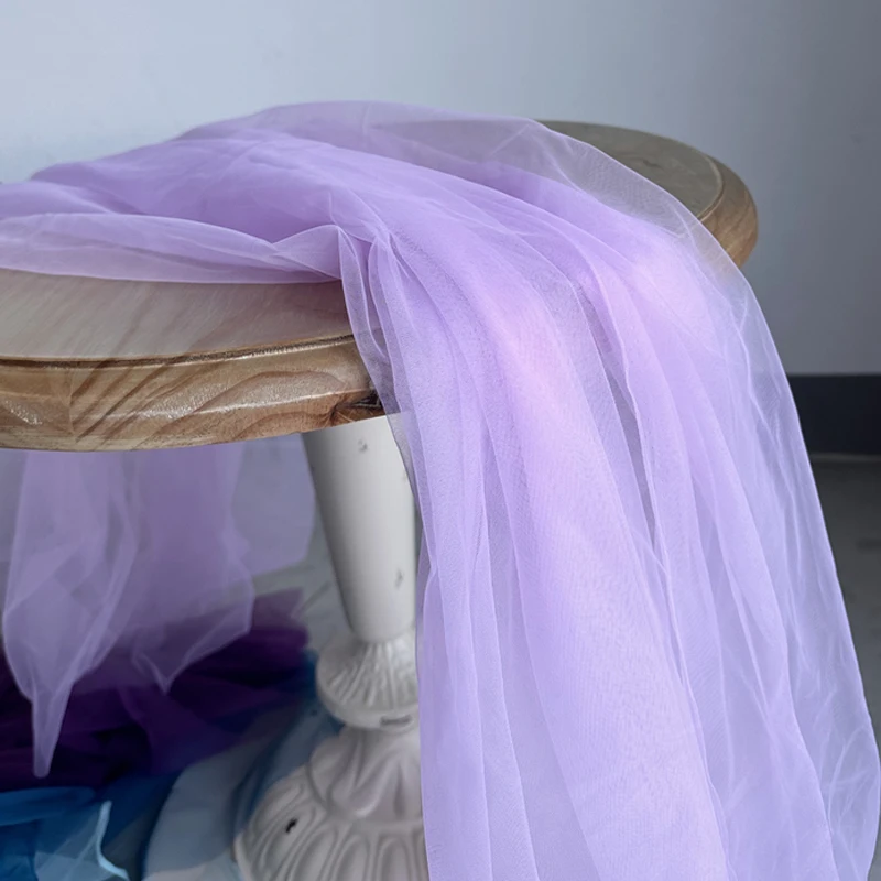 Lilac and Yellow Soft Tulle Fabric for Creative DIY Projects and Elegant Decor