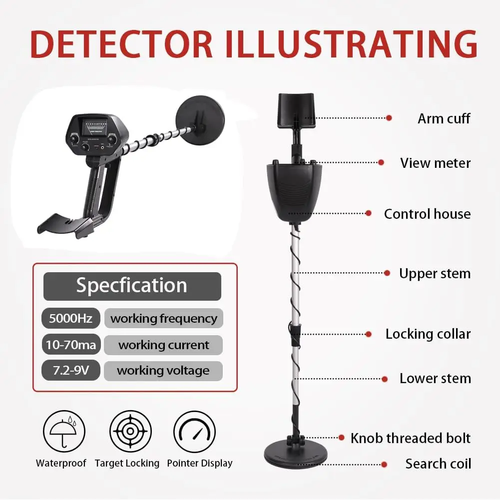 MD4030 High Accuracy Professional Under Ground Metal Gold Detectors Treasures Detect Hunters Circuit Metales metal detector