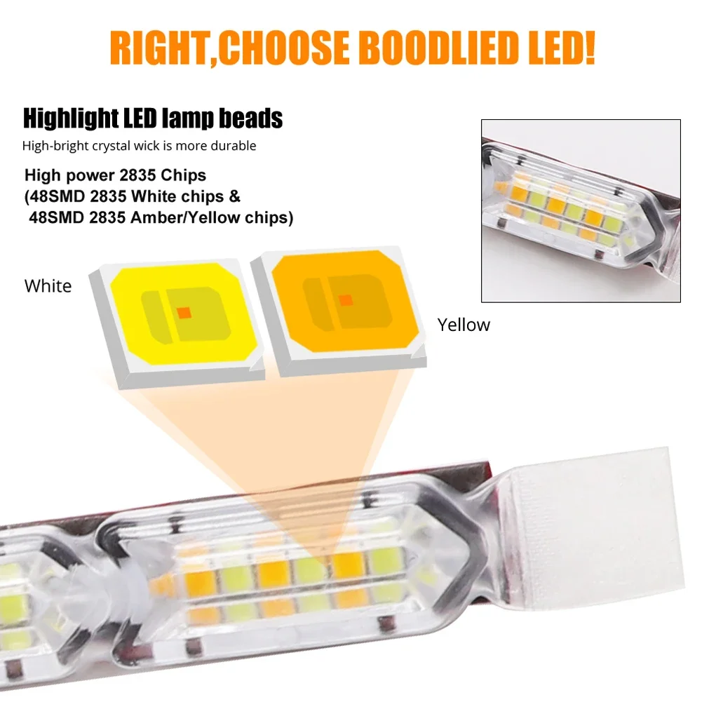 รูปสินค้า ไฟหน้า LED ยืดหยุ่นกันน้ำ สีเหลือง สำหรับรถยนต์