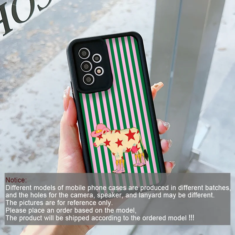 Creative Cute Striped Plaid Animal Printed Phone Case - Soft Covers