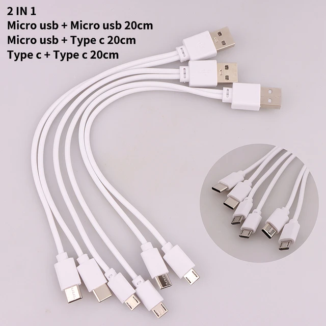 Câble de données de type C vers micro USB, mini USB mâle et 600