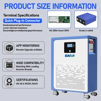 Batterie lithium EASUN 48V 100Ah 300Ah 15Kwh avec BMS Bluetooth, 6000+ cycles de vie, LiFePO4, stockage d'énergie pour l'UE 2