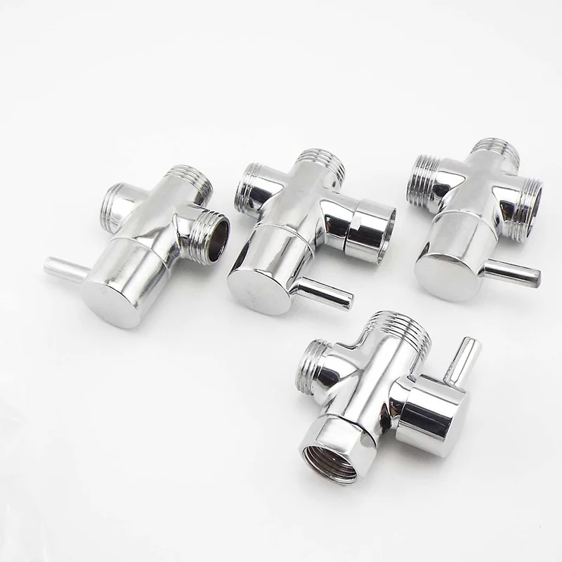 

3way water filling valves G1/2" G 3/4" female Male Diverter Faucet T Adapter Chrome Plated Bathroom toilet Shower Accessories