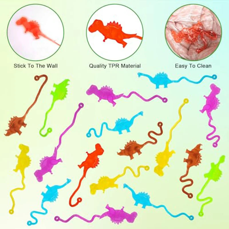 10/30/50PCS Sticky Dinosaur For Kids Party Favor Stretchy Stress Relief Fidget Toys Classroom Prizes Guest Gifts Goodie Bag Fill