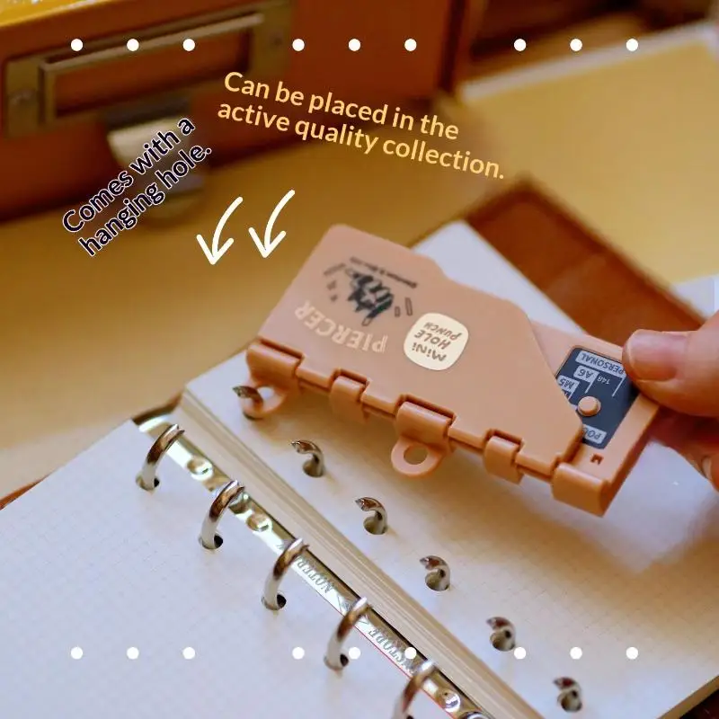 1Pcs 루스 리프 노트북 M5/A7 휴대용 바인더 펀칭기 3홀 4mm 카드 홀 펀치 사무용품