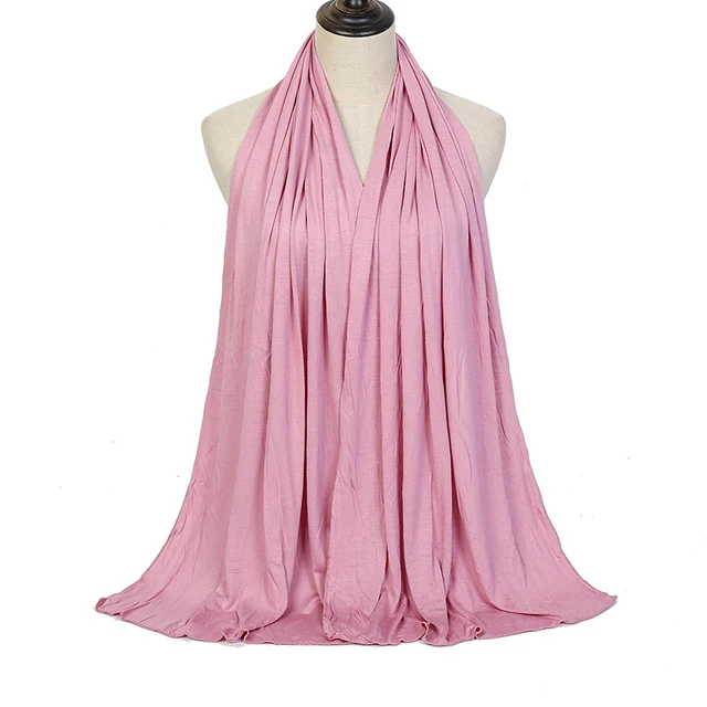 Écharpe Hijab en Jersey de coton Modal de qualité supérieure, châle musulman Long, Turban doux uni, bandeau pour femmes, bandeau africain 170x60cm