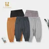Austin&Bella Spring Autumn Baby Pants Bamboo Fiber Baby Boys Girls Solid Color Loose Long Trousers Toddler Clothes Newborn Pants 3