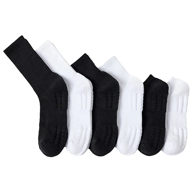 

Men's Sports Socks White Black Long Socks Short Socks Male Men Socks Breathable Mid-Calf Basketball Socks