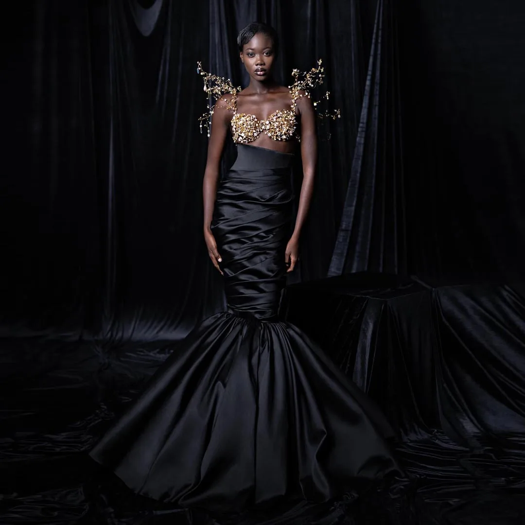 

Новейшие черные плиссированные атласные юбки с высокой талией, женские элегантные длинные юбки в африканском стиле для фотосъемки