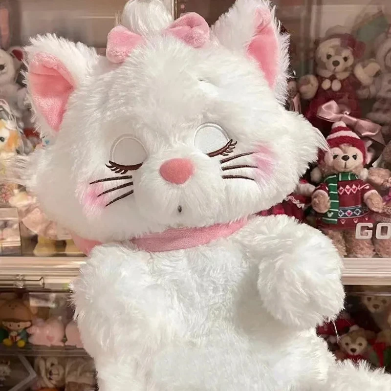 Hot 30-45cm Disney Marie Cat Plush Dolls The Aristocats Cartoon Sleepy Face Bow Plushies Doll Soft Stuffed Animals Pet Toys Girl 5
