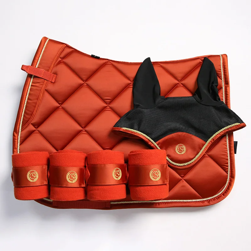 Thick Shock Absorption And Tear Resistance Advanced Lycra Fabric Earmuff Leggings Suit Red-Brown Dance Step Horse Sweat Pad