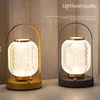 Creative Table Lamp Metal Handle Night Light Reading Lamp Portable Lantern Lamp Dimmable LED Bedside lamp Rechargeable desk lamp 1