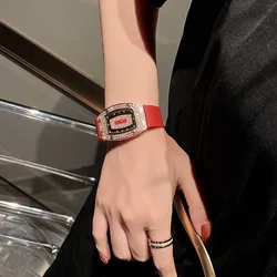 Watches for Women Silicone Strap Sports Quartz Tonneau Watch Girl's Diamond Wristwatch Reloj Mujer Elegante Free Shipping