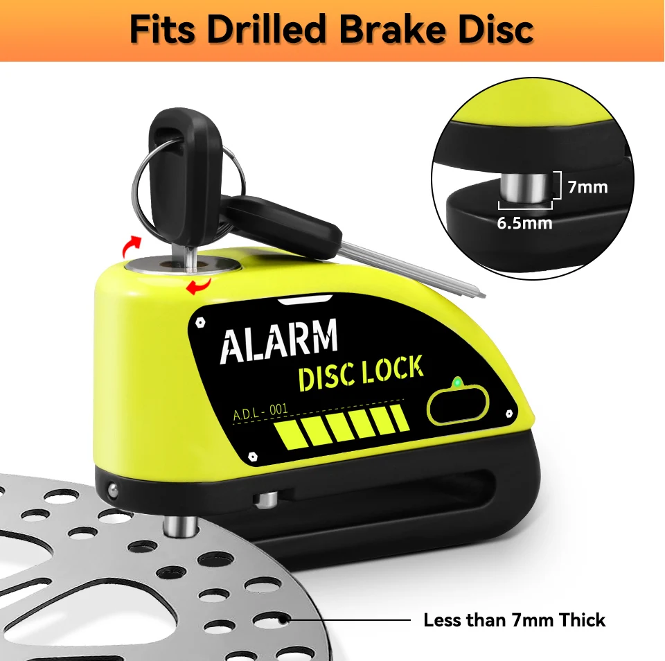 candado para motocicleta con alarma bloqueo de disco, alarma antirrobo de 130db para alarma de motocicleta y bicicleta para Moto &raquo; candado para motocicleta con alarma