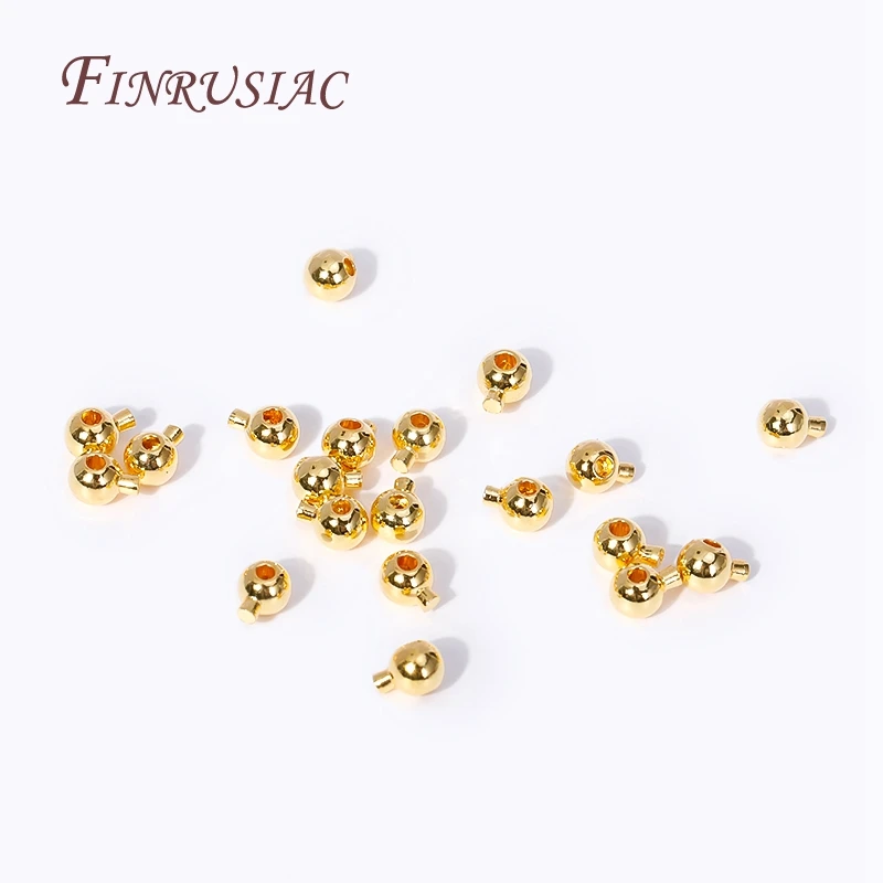 18K Gold Plated Crimp Beads Crimps For Jewelry Crimp End Beads Supplies For Jewelry DIY Accessories crimp beads