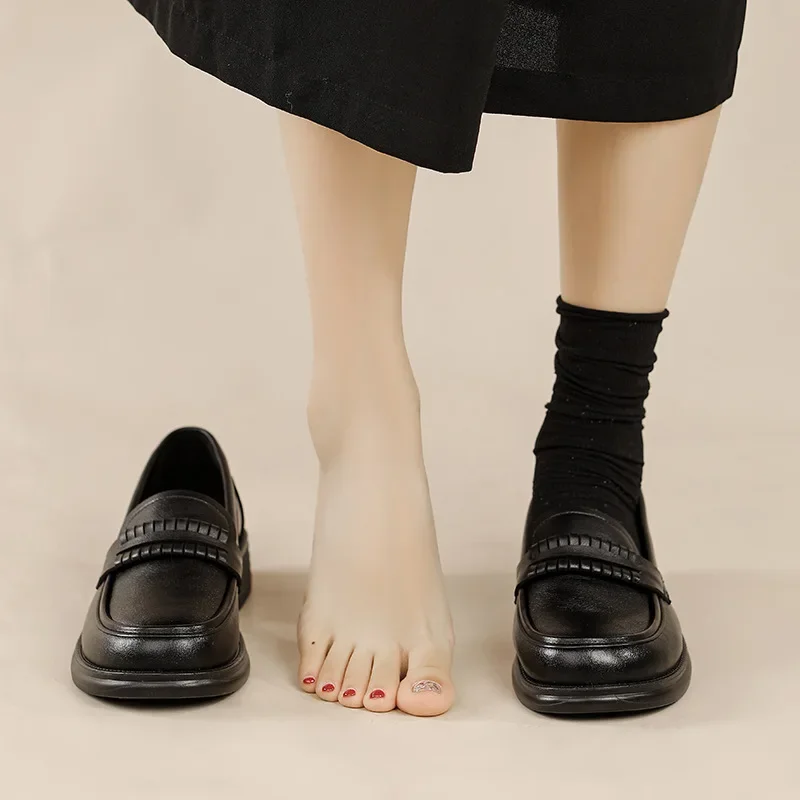 

Luxury Flat Women's Penny Shoes Loafers New 2023 Fashion Office Round Non-slip Women's Handmade Shoes Simple Style