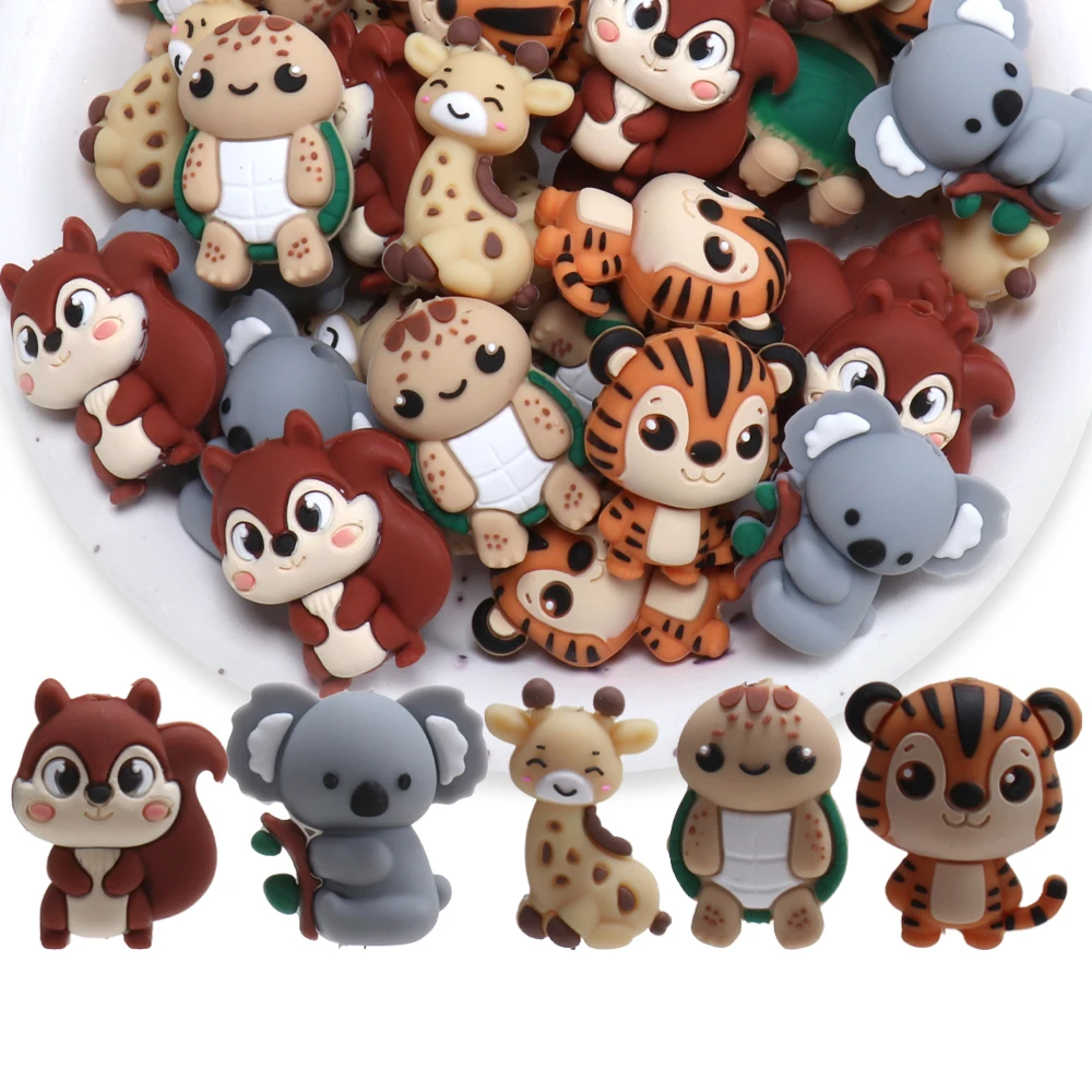 Cartoon Animal 3D Silicone Beads for Jewelry and Craft Making