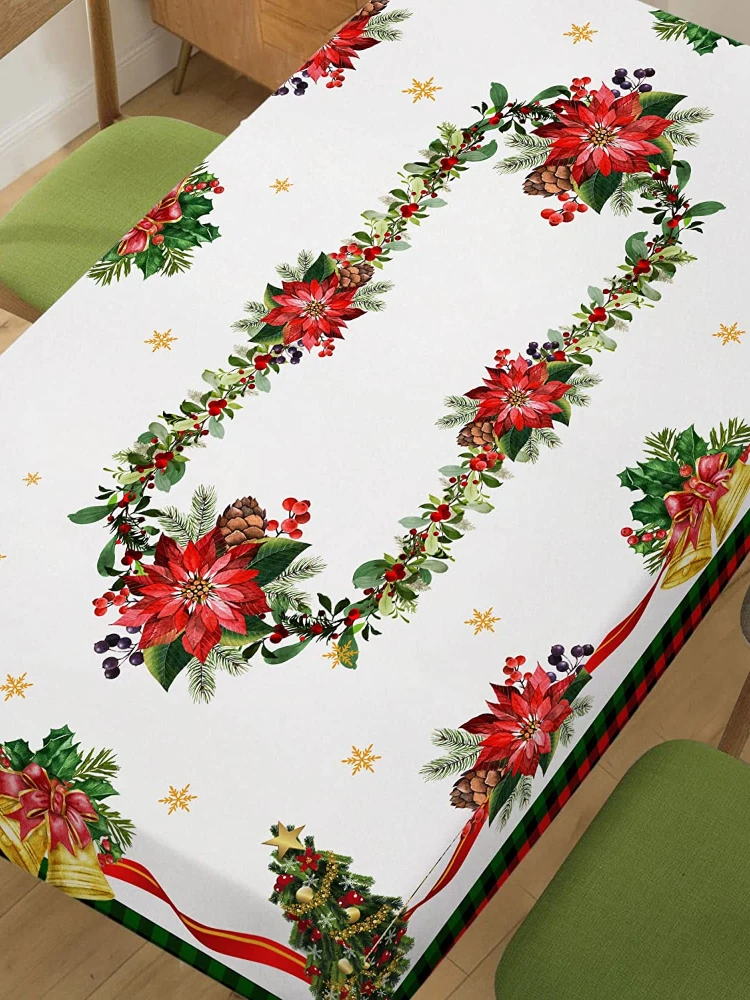Rectangular Tablecloth Table Cloth Christmas Tablecloth Winter Christmas Tree Holiday Country Party Outdoor Decorative