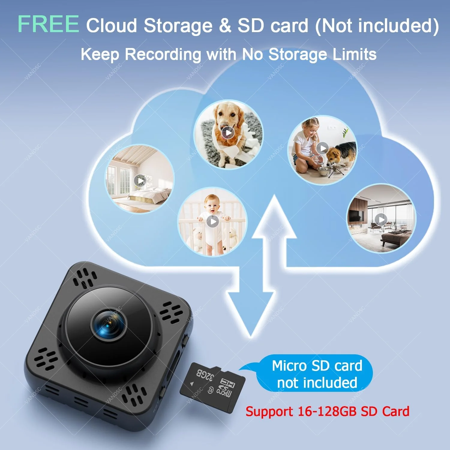 Mini Wifi Nanny Camera Wireless 4K Security Camera WiFi/No WiFi Use Cloud & SD Storage Nanny Pet Baby Monitor with Magnetic Base 5